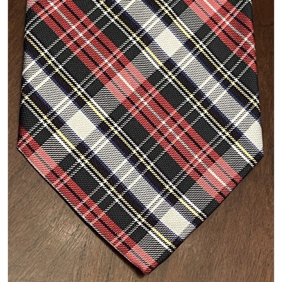 Grant Thomas Red Green Hand Made 100% Silk Men’s Neck Tie Made In China - Picture 1 of 9